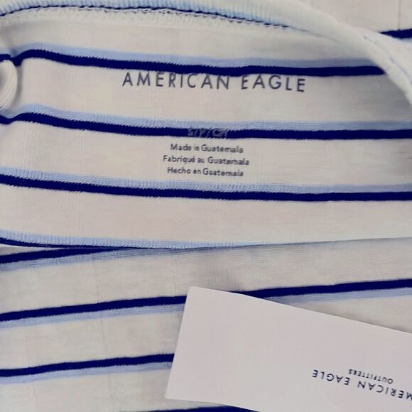 American Eagle AE Halter Top Striped Blue White Size Small NWT - Picture 4 of 4
